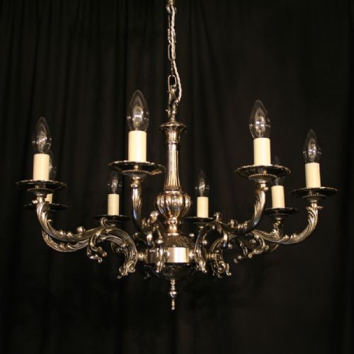 An English Nickel Plated 8 Light Chandelier