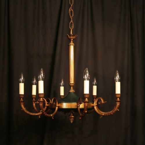 A French Empire 8 Light Gilded Chandelier