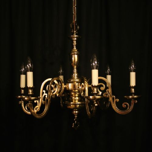A French Cast Brass 6 Light Antique Chandelier
