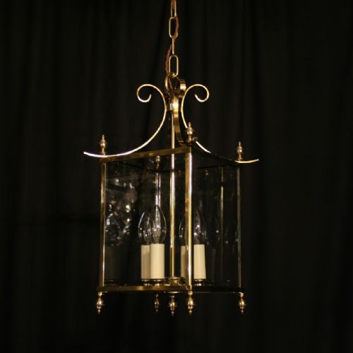 An English Brass Four Light Antique Hall Lantern