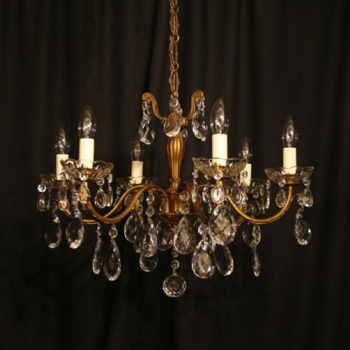 An Italian Gilded 6 Light Antique Chandelier