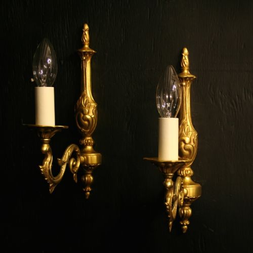 A French Pair of Single Arm Antique Wall Lights