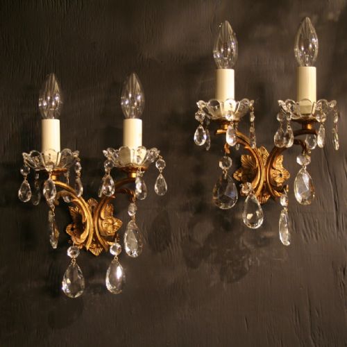 An Italian Pair of Twin Arm Antique Wall Lights