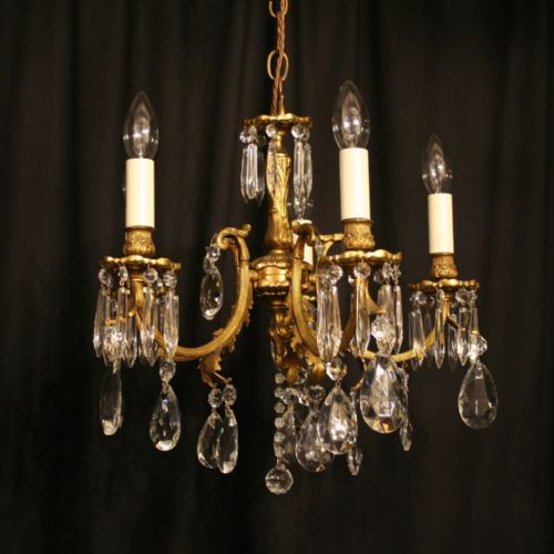 An Italian Gilded Bronze 5 Light Antique Chandelier