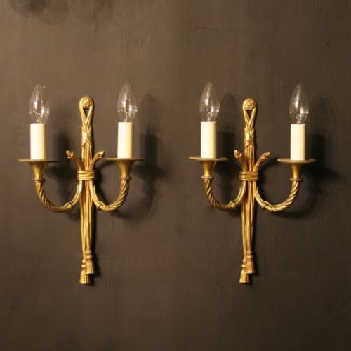 A French Pair of Rope Antique Wall Lights