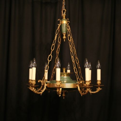A French Empire 8 Light Gilded Chandelier