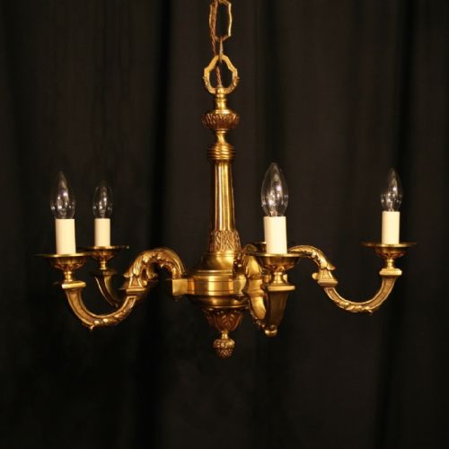 A French Gilded Bronze 5 Light Chandelier