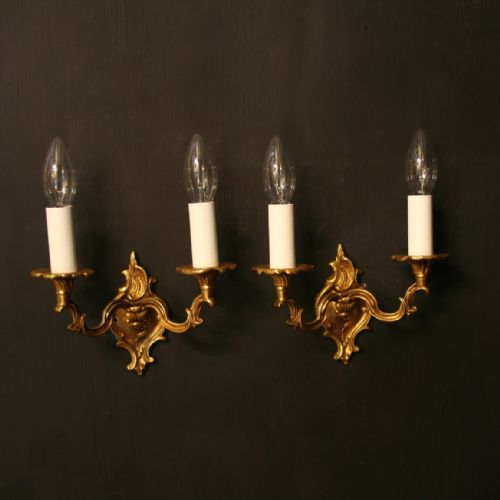 A French Pair of Bronze Antique Wall Lights