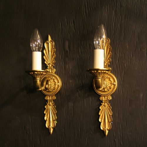 A French Pair of Single Arm Antique Wall Lights