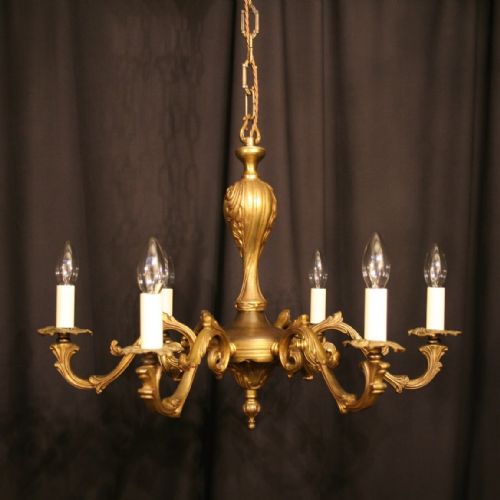 An Ornate French Gilded 6 Light Chandelier