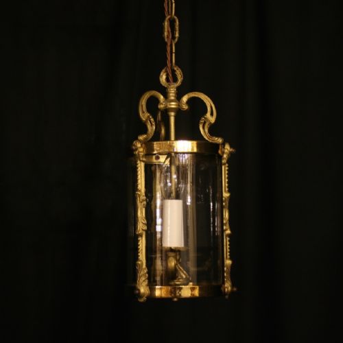 A Small French Gilded Twin Light Hall Lantern