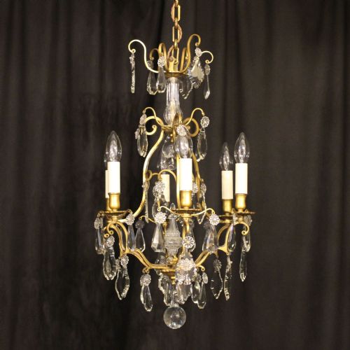 A French Gilded 6 Light Antique Chandelier