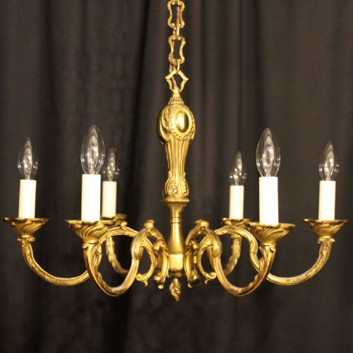 A French Gilded 6 Light Antique Chandelier