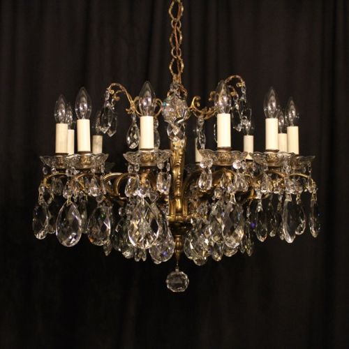 An Italian Gilded 10 Light Antique Chandelier