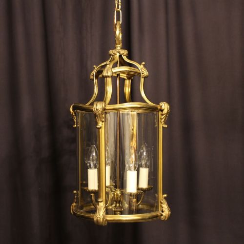 A French Bronze Four Light Antique Convex Lantern