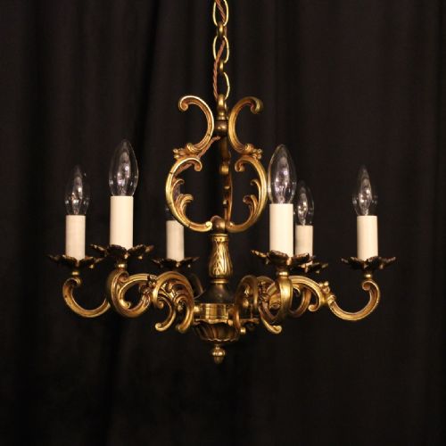 A French Gilded 6 Light Antique Chandelier