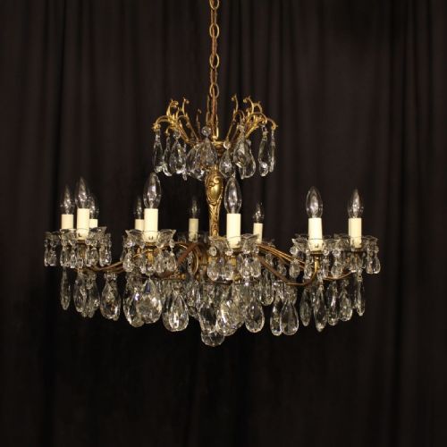 An Italian Gilded 12 Light Antique Chandelier