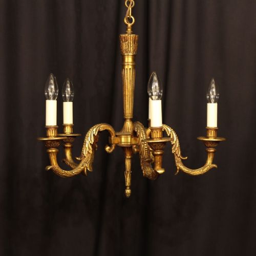 A French Bronze 5 Light Antique Chandelier