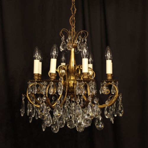 An Italian Gilded 8 Light Antique Chandelier