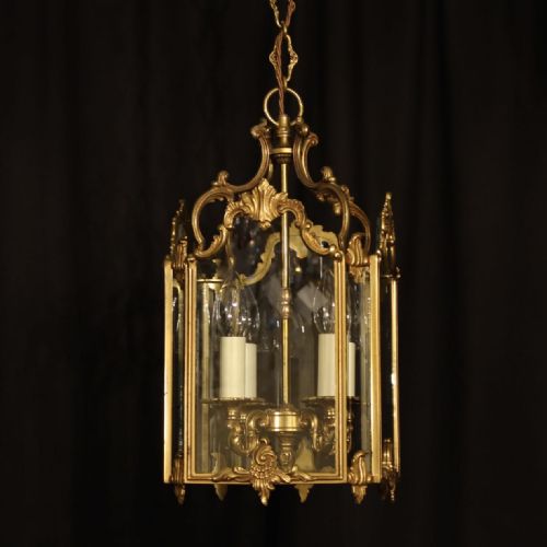 A French Gilded Bronze Four Light Hall Lantern
