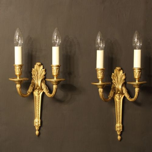 A French Pair of Bronze Antique Wall Sconces