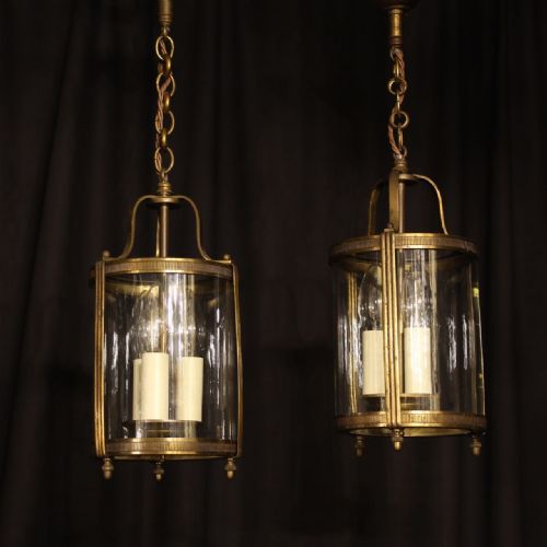 A French Pair of Triple Light Hall Lanterns