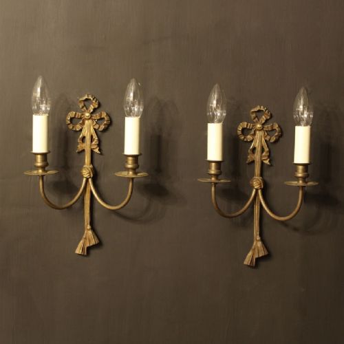 A French Pair of Ribbon Antique Wall Lights