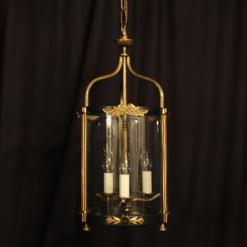 A French Empire Triple Light Antique Hall Lantern