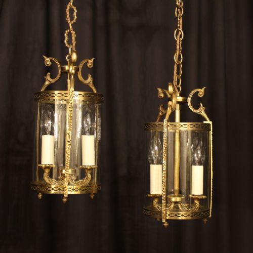 A French Pair of Gilded Antique Lanterns