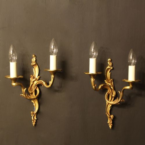 A French Pair of Bronze Antique Wall Lights