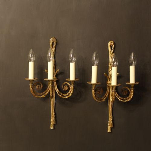 A French Pair of Rope Antique Wall Lights