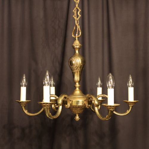 A French Cast Bronze 6 Light Chandelier