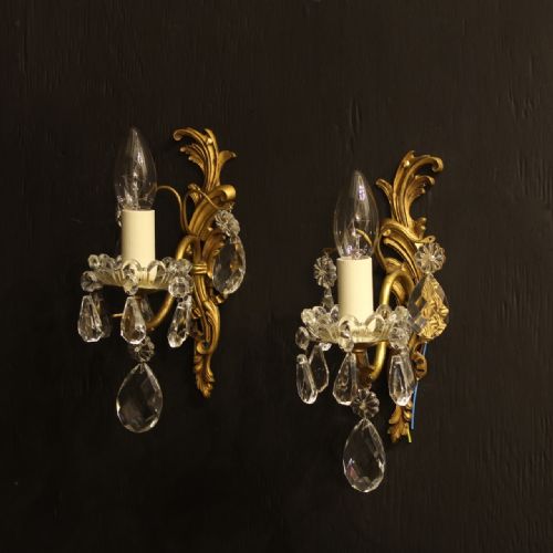 A Pair of Single Arm French Antique Wall Lights