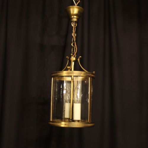 A French Small Gilded Convex Antique Hall Lantern