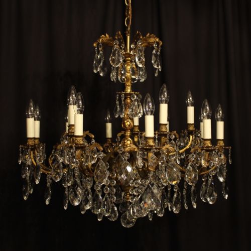 An Italian Gilded 15 Light Antique Chandelier