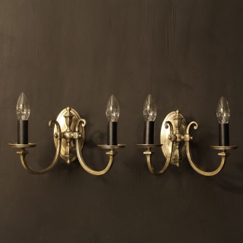 An English Pair of Silver Antique Wall Lights
