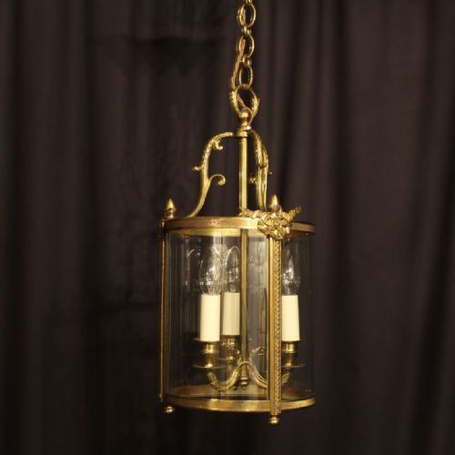 A French Bronze Triple Light Antique Lantern
