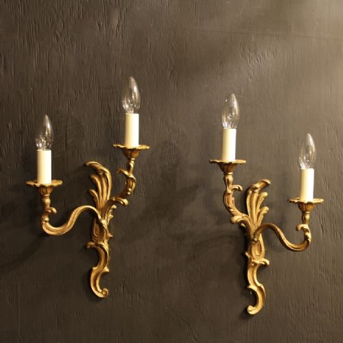 A French Pair of Bronze Antique Wall Lights