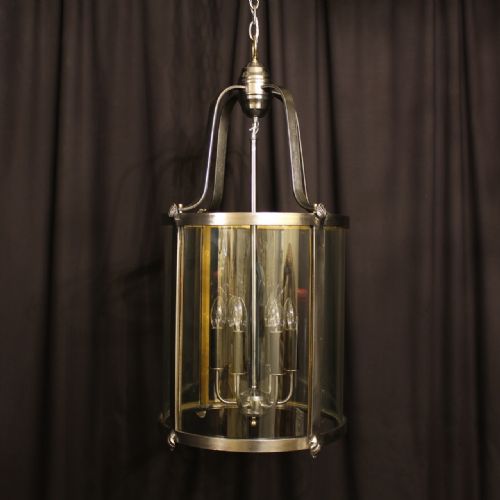 A Large English Steel Six Light Convex Lantern
