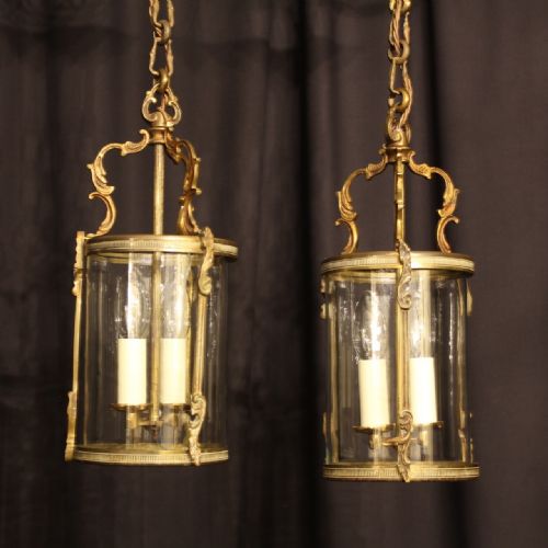 A French Pair of Gilded Antique Lanterns
