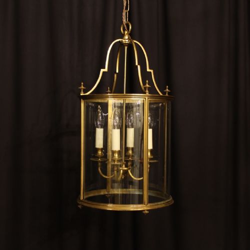A French Gilded Four Light Antique Hall Lantern