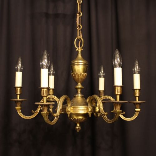 A French Gilded 6 Light Antique Chandelier