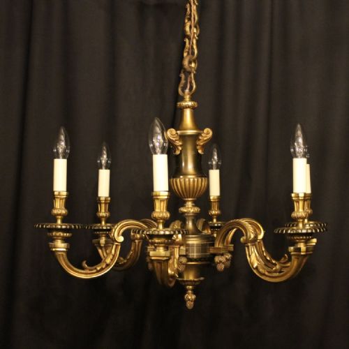 A French Bronze 6 Light Antique Chandelier