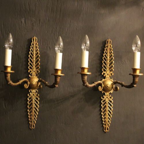 A French Pair of Bronze Antique Wall Lights