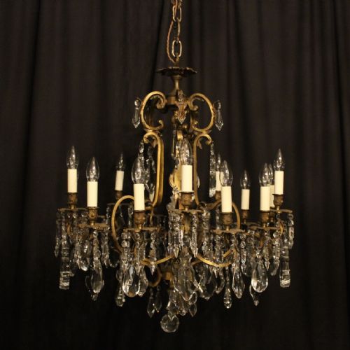 A French 15 Light Antique Cage Chandelier
