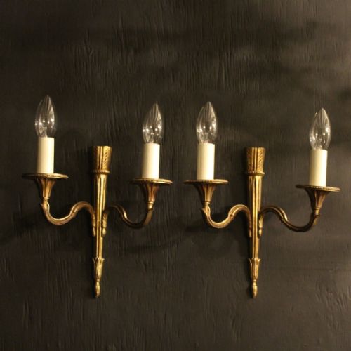 A French Pair of Gilded Twin Arm Wall Lights
