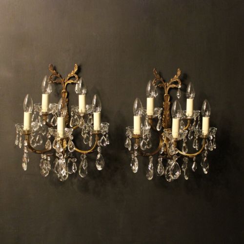 An Italian Pair of Gilded Antique Wall Lights