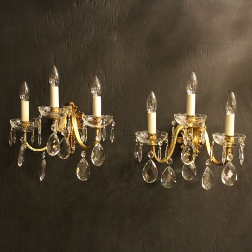 An Italian Pair of Gilded Antique Wall Lights