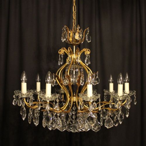 An Italian Gilded 11 Light Antique Chandelier