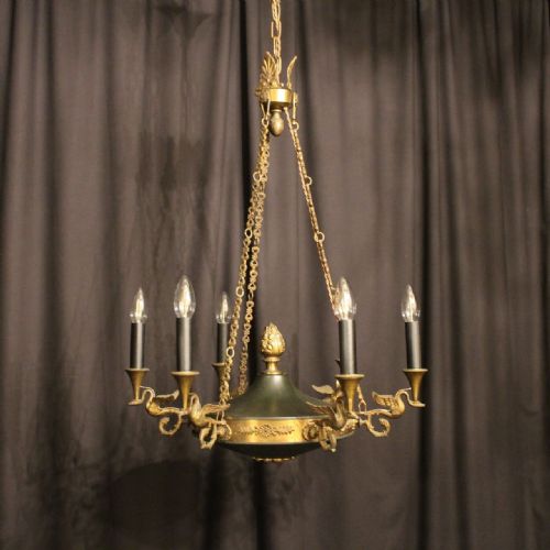 A French Empire 6 Light Antique Chandelier